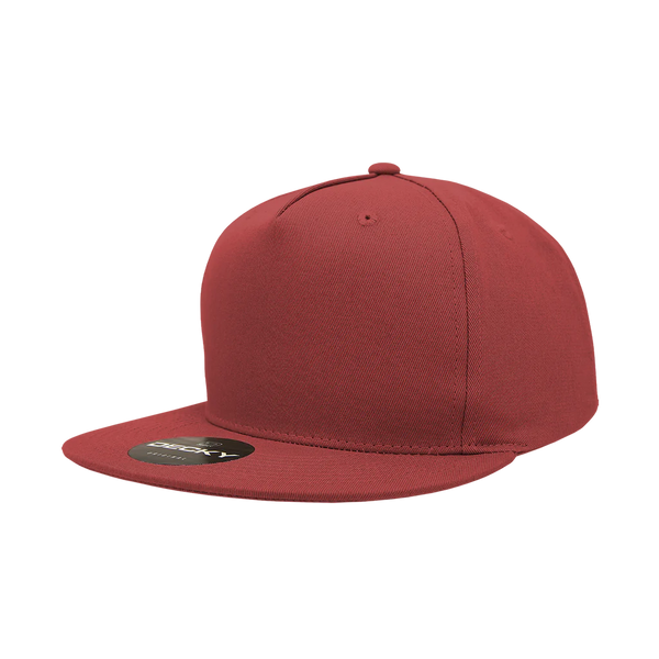 Decky 1064 5 Panel Flat Bill, Cotton Snapback Hat