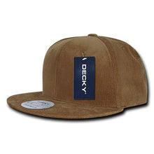 Decky 1076 Corduroy Snapback Hat, 6 Panel Flat Bill Cap