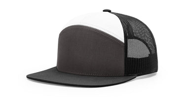 Richardson 168 7-Panel Trucker Hat, Flat Bill SnapbackRichardson 168 7-Panel Trucker Hat, Flat Bill Snapback