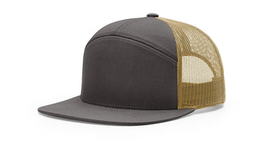 Richardson 168 7-Panel Trucker Hat, Flat Bill SnapbackRichardson 168 7-Panel Trucker Hat, Flat Bill Snapback