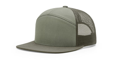 Richardson 168 7-Panel Trucker Hat, Flat Bill SnapbackRichardson 168 7-Panel Trucker Hat, Flat Bill Snapback