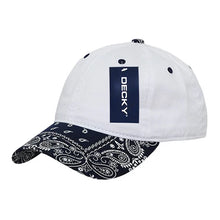 Decky 256 - 6 Panel Low Profile Relaxed Bandanna Bill Dad Hat, Paisley Cap