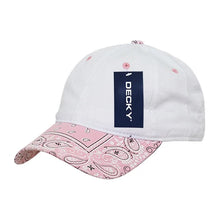 Decky 256 - 6 Panel Low Profile Relaxed Bandanna Bill Dad Hat, Paisley Cap