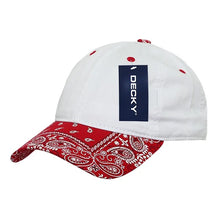 Decky 256 - 6 Panel Low Profile Relaxed Bandanna Bill Dad Hat, Paisley Cap