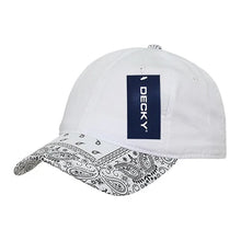 Decky 256 - 6 Panel Low Profile Relaxed Bandanna Bill Dad Hat, Paisley Cap