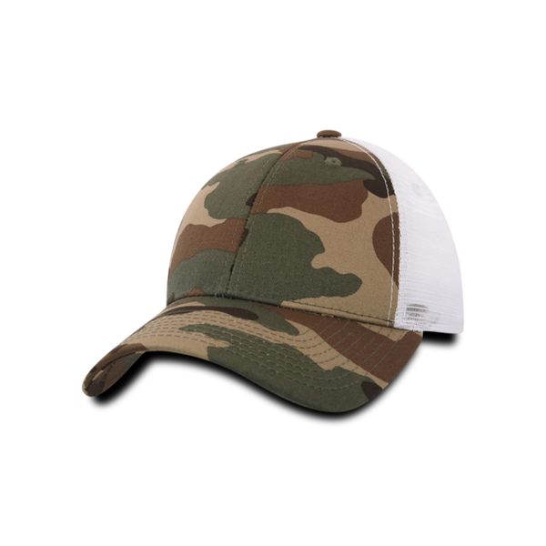 Decky 218 - 6 Panel Low Profile Structured Camo Trucker Hat