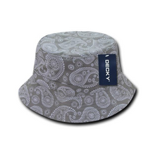 Decky 459 - Relaxed Paisley Bucket Hat, Bandana Pattern Bucket Cap