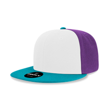 Decky 355/6020 Blank 3-Tone Snapback Hat Flat Bill