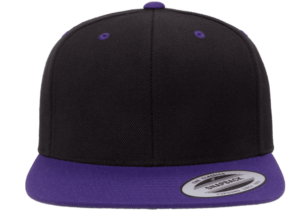 Yupoong 6089MT Premium Snapback Hat, Flat Bill Cap, 2-Tone Colors - YP Classics