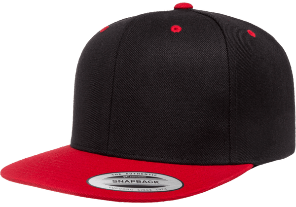 Yupoong 6089MT Premium Snapback Hat, Flat Bill Cap, 2-Tone Colors - YP Classics