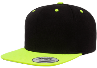 Yupoong 6089MT Premium Snapback Hat, Flat Bill Cap, 2-Tone Colors - YP Classics