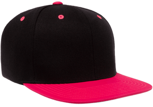 Yupoong 6089MT Premium Snapback Hat, Flat Bill Cap, 2-Tone Colors - YP Classics