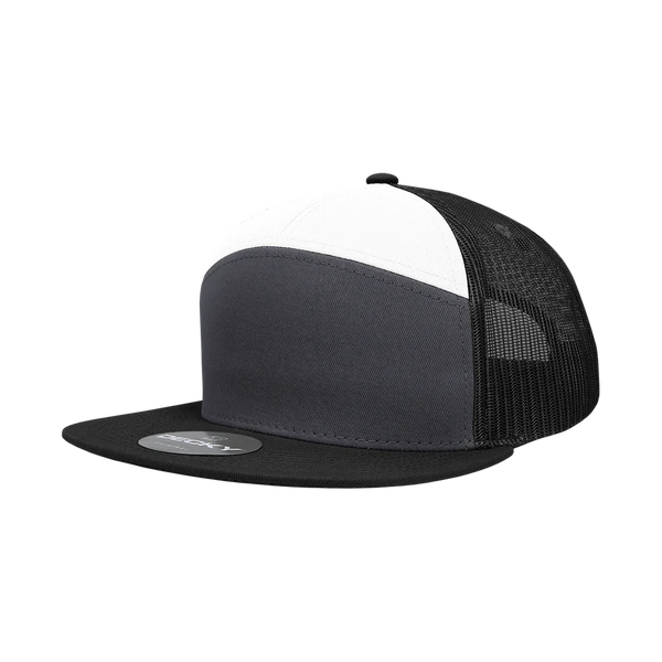 Decky 1133 - Blank 7 Panel Trucker Flat Hat