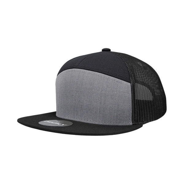 Decky 1133 - Blank 7 Panel Trucker Flat Hat