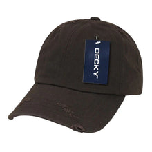 Decky 959 - 6 Panel Low Profile Relaxed Vintage Dad Hat, Distressed Dad Cap