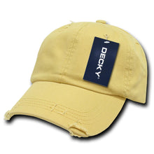 Decky 959 - 6 Panel Low Profile Relaxed Vintage Dad Hat, Distressed Dad Cap