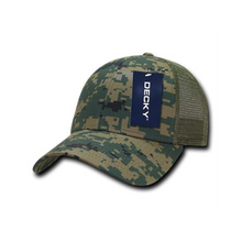 Decky 218 - 6 Panel Low Profile Structured Camo Trucker Hat