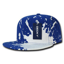 Decky 1125 - Splat Snapback Hat, Paint Splatter Flat Bill Cap