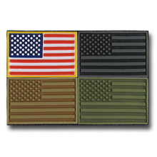 Tactical USA Flag Tactical Mini Rubber Patches, H&L Hook & Loop-Back, Velcro - RapDom T96