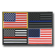 Tactical USA Flag Tactical Mini Rubber Patches, H&L Hook & Loop-Back, Velcro - RapDom T96