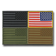 Tactical USA Flag Tactical Mini Rubber Patches, H&L Hook & Loop-Back, Velcro - RapDom T96