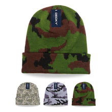 Decky 8030 - Camo Long Beanie, Camouflage Knit Beanie Cap