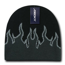 Decky 9055 - Youth Fire Beanie, Kids Flame Knit Cap