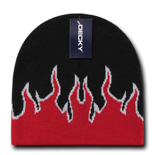 Decky 9055 - Youth Fire Beanie, Kids Flame Knit Cap