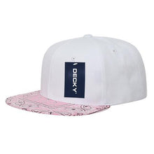 Decky 1093 Bandanna Bill Snapback Hat, 6 Panel Paisley Flat Bill Cap